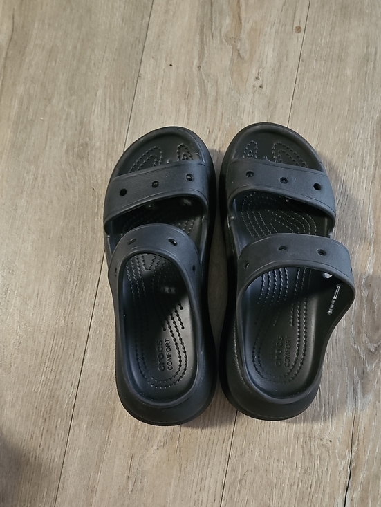 CROCS Shoes - CROCS Black Double-Strap Slide Sandals
